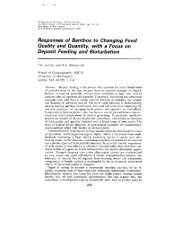 Responses of Benthos to Changing Food Quality and Quantity, with ...