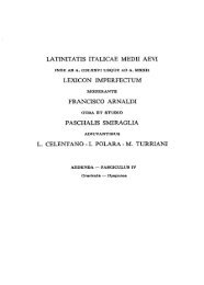 latinitatis italicae medii aevi lexicon imperfectu m francisco arnaldi ...