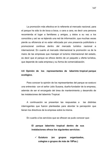 propuesta para mejorar el aprovechamiento ecoturistico de la ...