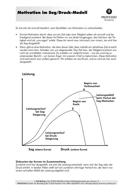 Motivation im Sog/Druck-Modell - Professio GmbH