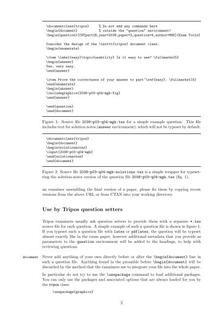 tripos:aLATEX class for typesetting exam papers - The Computer ...