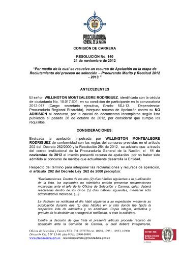 willington montealegre rodriguez 10017601 r140 - Procuraduría ...