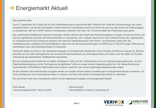 Verivox - Verbraucherpreisindex Strom (2009 ... - Kreutzer Consulting