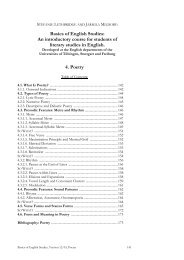 Basics of English Studies: An introductory course for students of ...