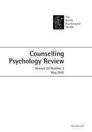 Counselling Psychology Review - Paul Barrett