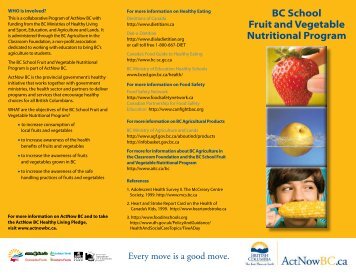 BC School Fruit and Vegetable Nutritional Program - agriculture in ...