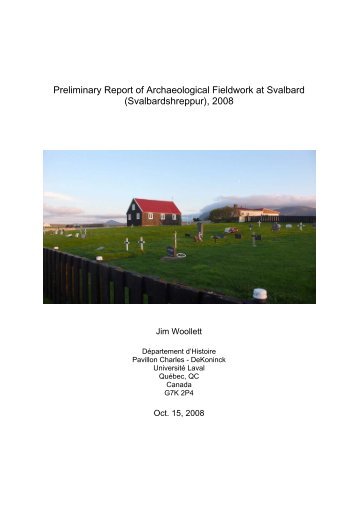 Preliminary Report of Archaeological Fieldwork at Svalbard ... - Nabo