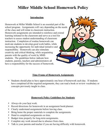 Homework policy middle school