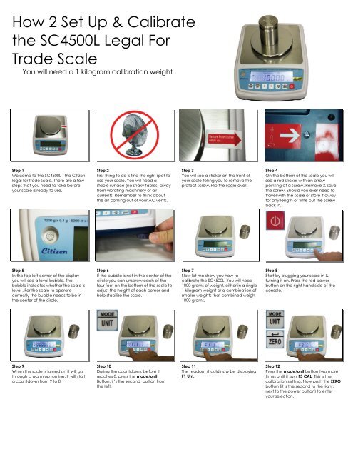 How 2 Set Up & Calibrate the SC4500L Legal For ... - FDJ On Time