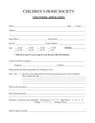 volunteer application - Children's Home Society