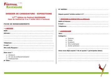 Dossier de candidature Expos - AAAR