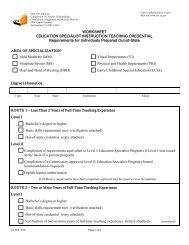 Education Specialist Instruction Teaching Credential Worksheet