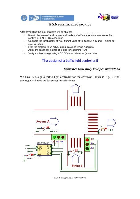 The design of a traffic light control unit Estimated total study time per  ...