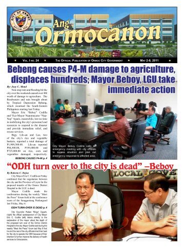 “ODH turn over to the city is dead” –Beboy - City Government of Ormoc