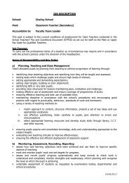 JOB DESCRIPTION School: Chailey School Post: Classroom ...