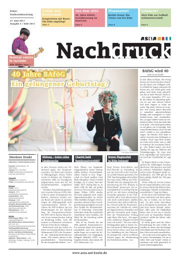 Nachdruck Ausgabe 3 â€“ Juli 2011 als PDF - AStA - UniversitÃ¤t zu KÃ¶ln