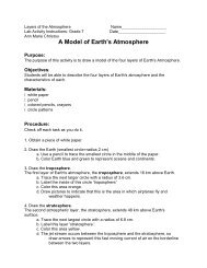 Layers of the Atmosphere Lab