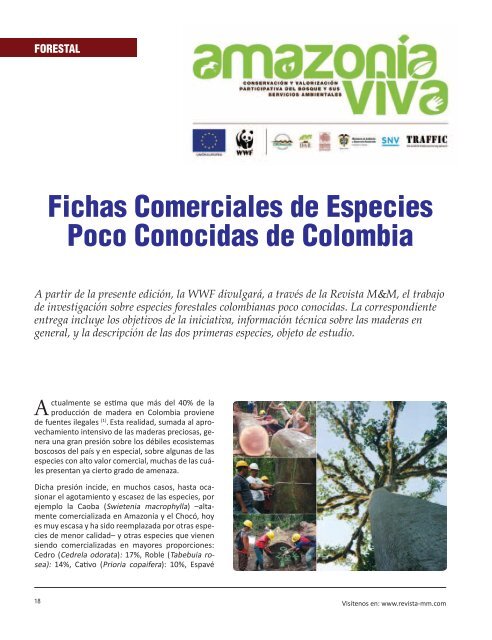 Fichas Comerciales de Especies Poco Conocidas de Colombia