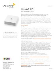 Aerohive Datasheet - HiveAP 110 Access Point - Yaguti