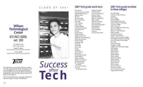 Class of 2001 - Western Suffolk Boces