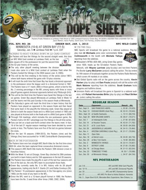 The Dope Sheet - NFL.com