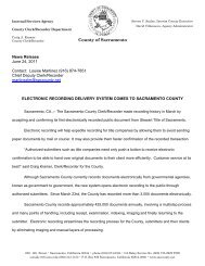 press release - County Clerk Recorder - Sacramento County