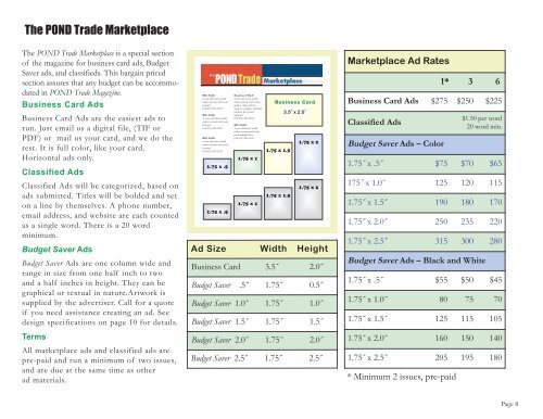 POND Trade Magazine is independently owned. Our sole focus.