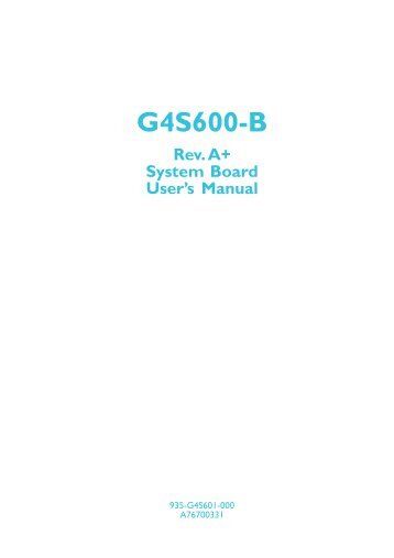 G4S600-B Rev. A+ System Board User's Manual - Itox