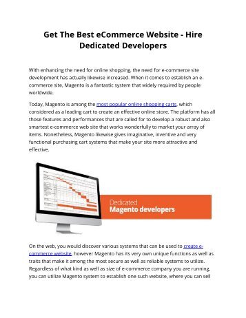Get The Best eCommerce Website - Hire Dedicated Developers