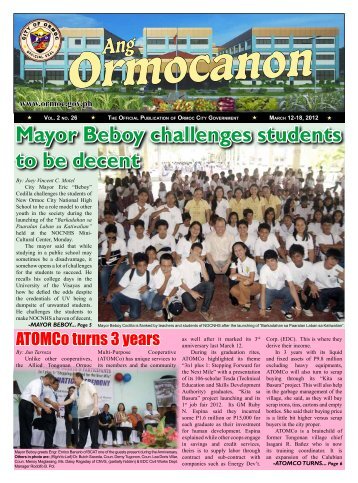 Mayor Beboy challenges students to be decent - City Government of ...