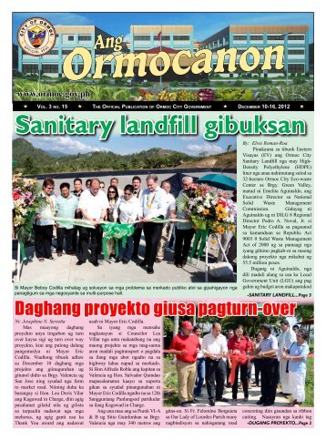 Sanitary landfill gibuksan - City Government of Ormoc