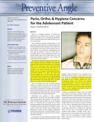 Perio, Ortho, & Hygiene Concerns for the Adolescent Patient