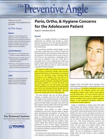 Perio, Ortho, & Hygiene Concerns for the Adolescent Patient