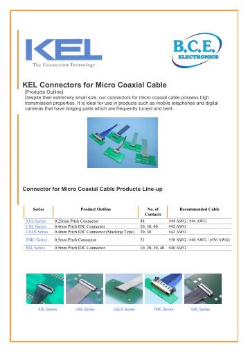 KEL Connectors for Micro Coaxial Cable