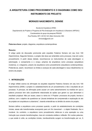 a arquitetura como procedimento eo diagrama como seu ...