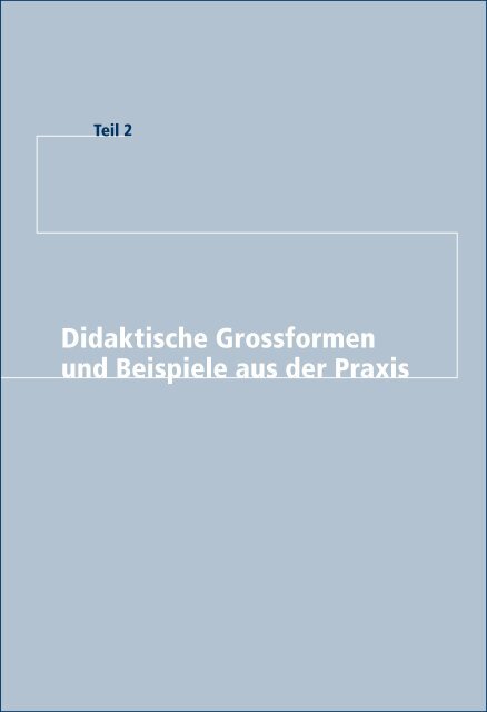 Didaktische Grossformen und Beispiele aus der Praxis - Pfm.ehb ...