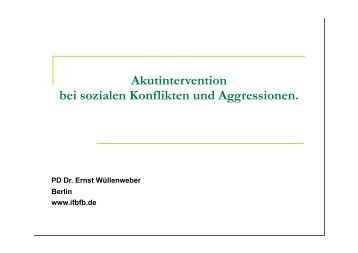 Akutintervention bei sozialen Konflikten und Aggressionen