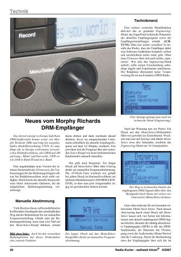 Technik Neues vom Morphy Richards DRM-Empfänger - der ADDX