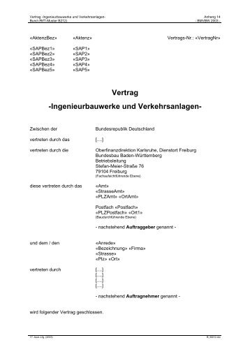 Vertrag -Ingenieurbauwerke und Verkehrsanlagen-