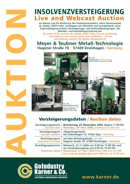 Meyer & Teubner Metall-Technologie Hagener StraÃe 78