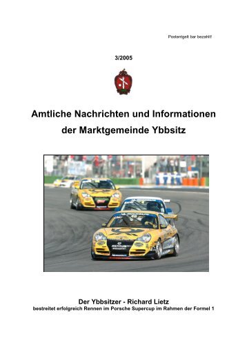 Amtliche Nachrichten Mai 2005 - Marktgemeinde Ybbsitz