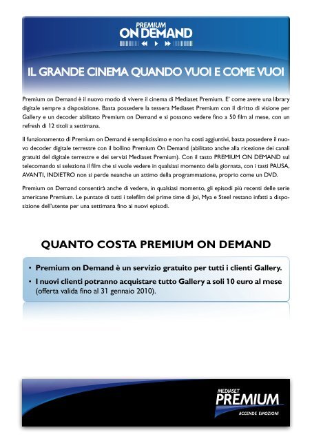 Premium On Demand - Mediaset.it