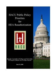 HACU Recommendations for HEA - Full Document - Hispanic ...