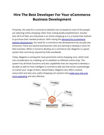 Hire The Best Developer For Your eCommerce Business Development