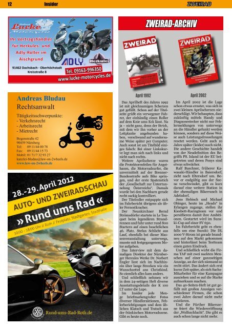 Nachlese: BIKE&amp;FUN Insider: Motorradmarkt: - ZWEIRAD-online