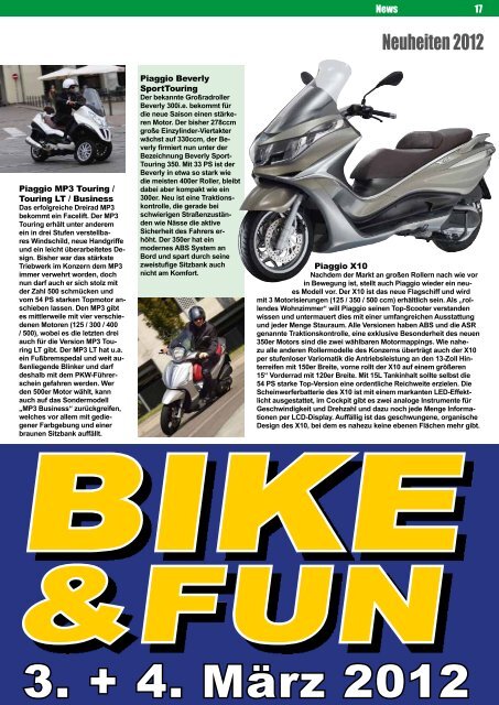 Piaggio: Neuheiten 2012 - ZWEIRAD-online