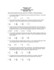 PROBABILITY TEST - Mu Alpha Theta