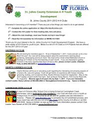 St. Johns County Extension 4-H Youth Development