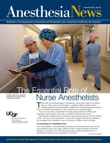 AnesthesiaNews - UCSF Department of Anesthesia and ...