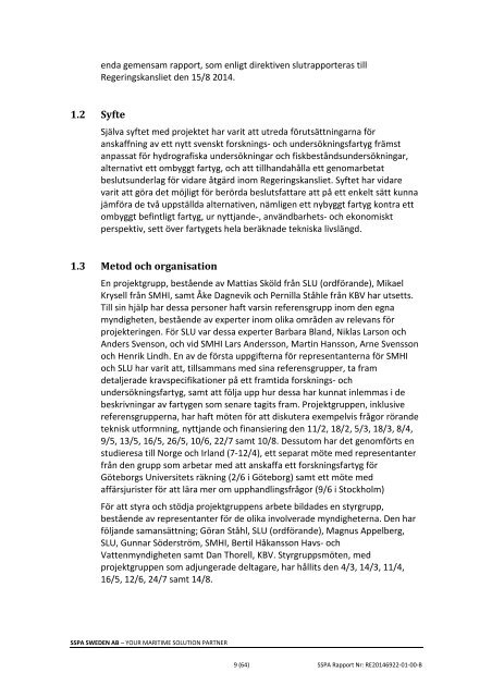 Rapport  - Nytt Forskningsfartyg till SLU och SMHI 140814